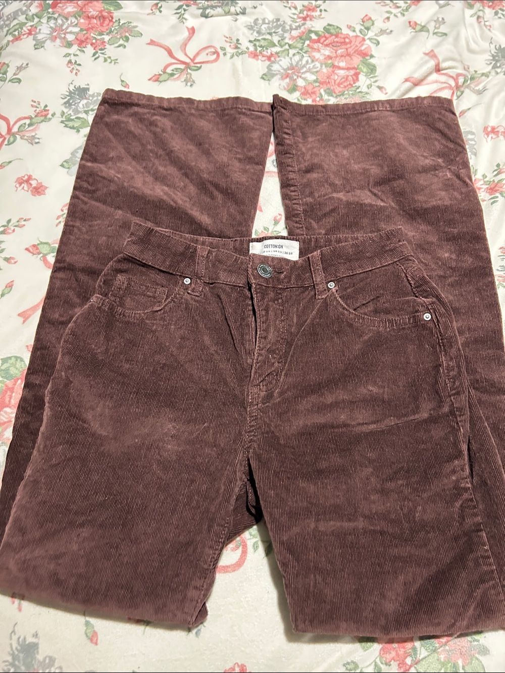 Cotton On Women's Corduroy Boot Cut Pants - Dusty Brown